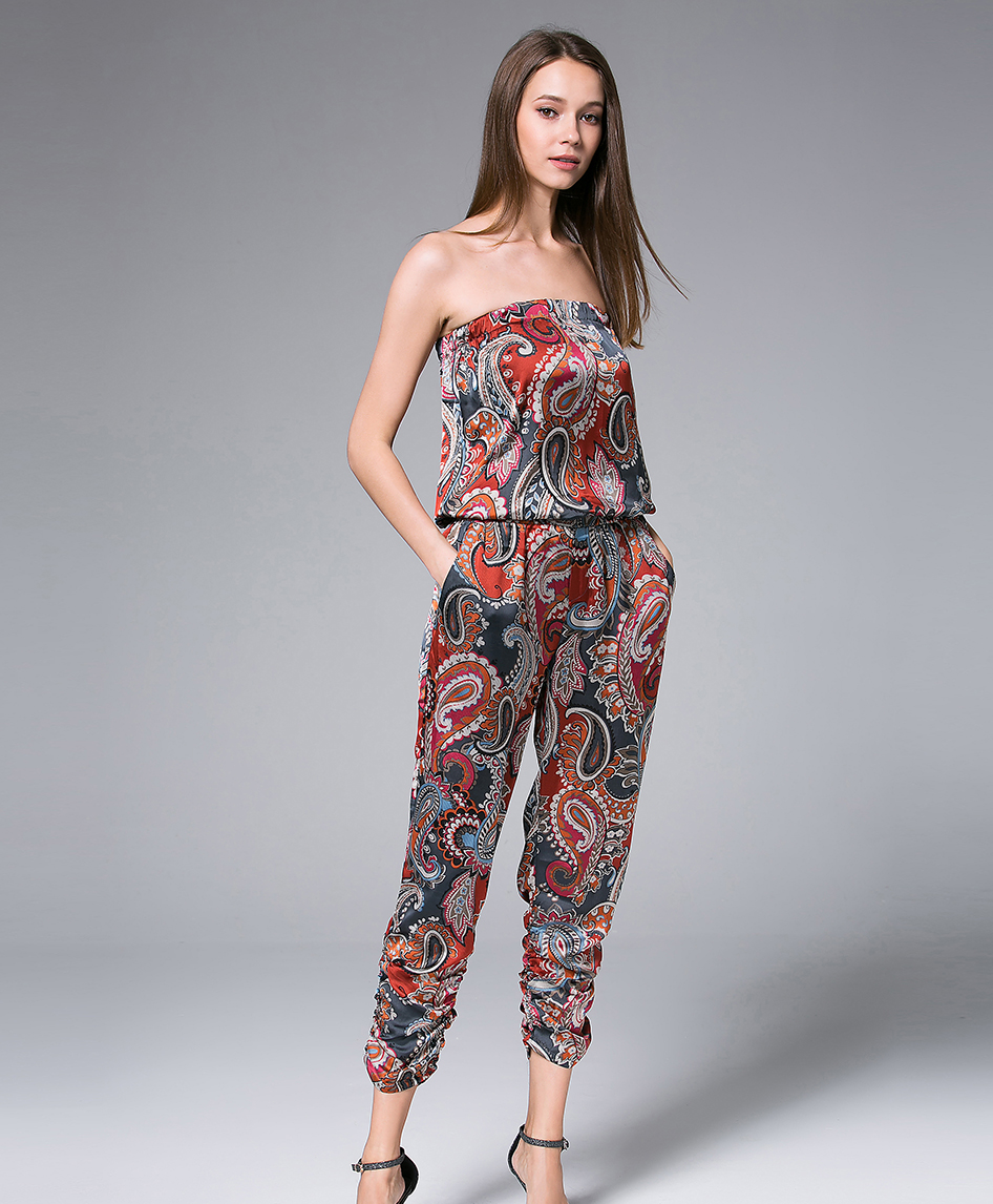 Jumpsuits - Off-the-shoulder Printed Jumpsuit